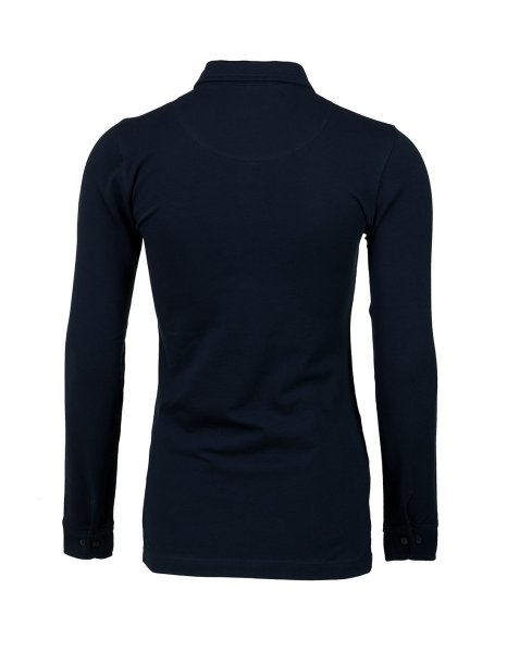 Zoom bild av Woman Deluxe longsleeve polo, dark navy