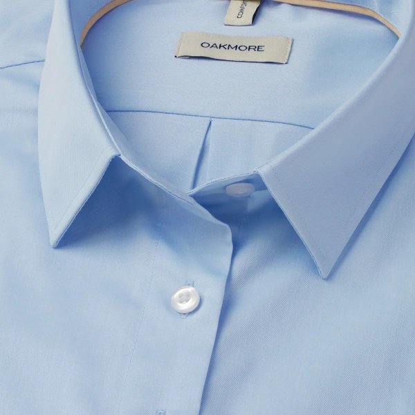 Zoom bild av Light blue female stretch twill shirt, slimfit