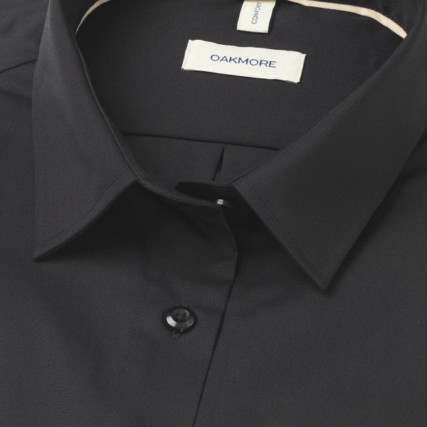 Zoom bild av Black female stretch poplin shirt, comfort fit