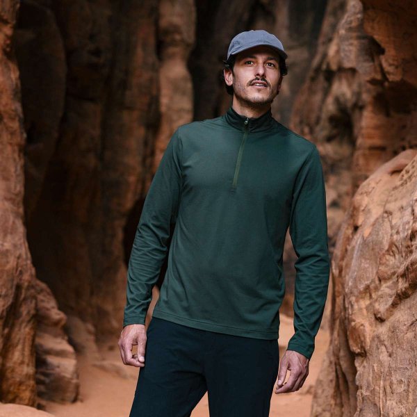 Zoom bild av Men's Zermatt 1/4 Zip Pullover, cypress/chive