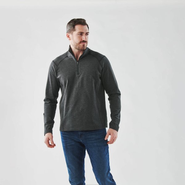 Zoom bild av Men's Treeline Performance 1/4 Zip Pullover, black heather