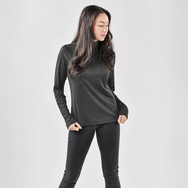 Zoom bild av Women's Milano 1/4 Zip Pullover, charcoal heather