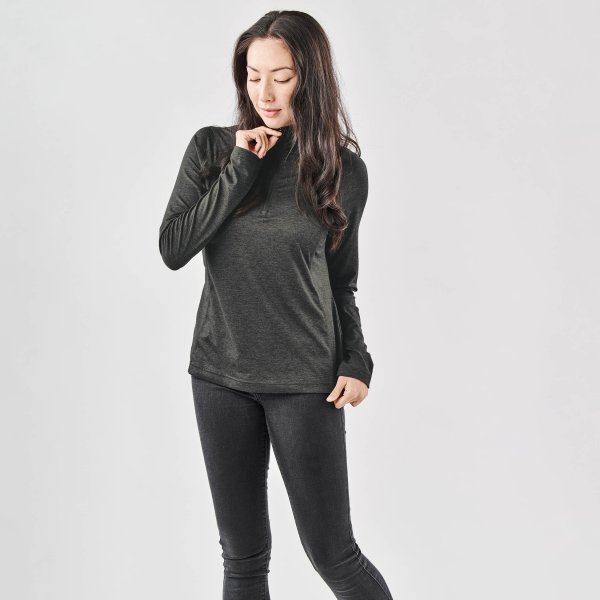 Zoom bild av Women's Milano 1/4 Zip Pullover, charcoal heather