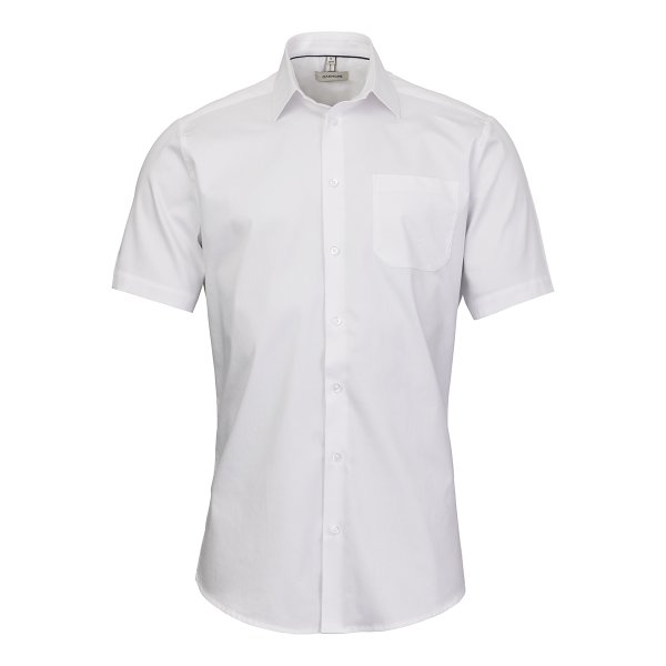 Zoom bild av White short sleeve uniform stretch shirt, comfort fit