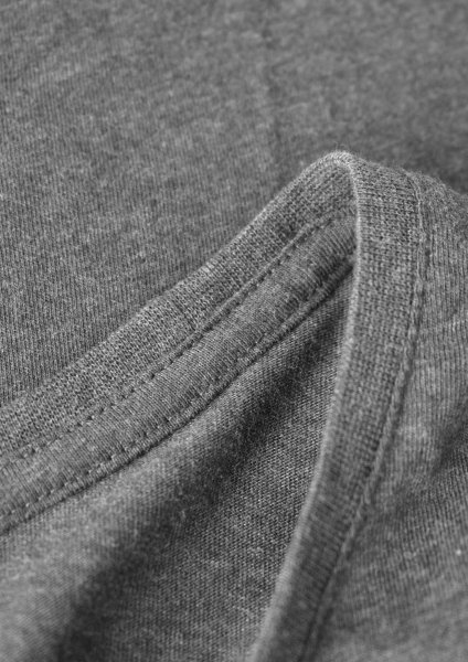 Zoom bild av Woman soft round neck t-shirt, black melange