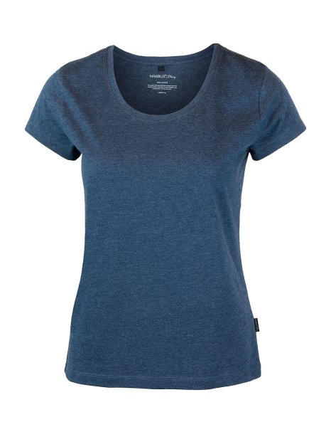 Zoom bild av Woman soft round neck t-shirt, navy melange