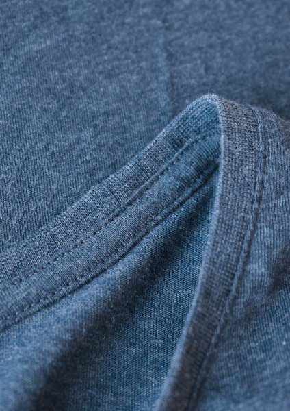 Zoom bild av Woman soft round neck t-shirt, navy melange