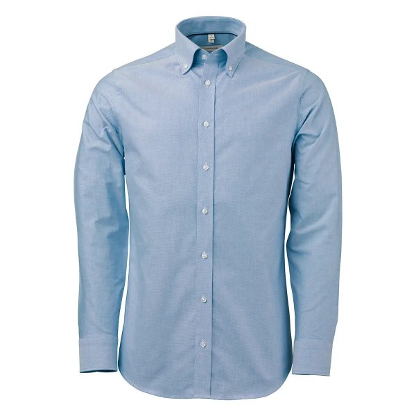 Zoom bild av Light blue stretch oxford shirt, slimfit