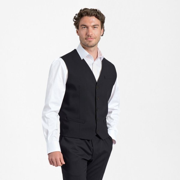 Zoom bild av Traveller mens waistcoat modern fit, black