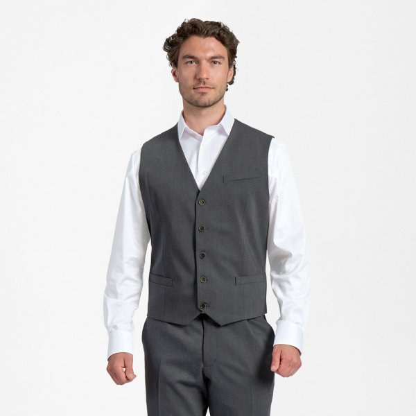 Zoom bild av Traveller mens waistcoat modern fit, dark grey