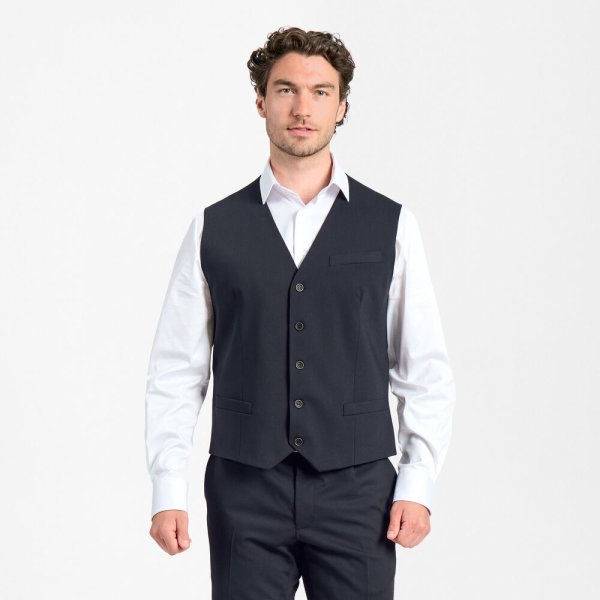 Zoom bild av Traveller mens waistcoat modern fit, dark navy