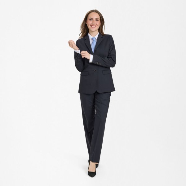 Zoom bild av Traveller womens blazer long modern fit, dark navy